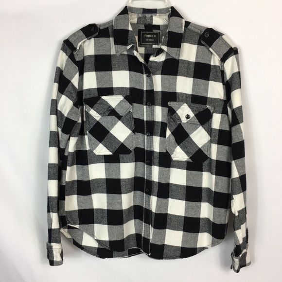 Forever 2 Black White Flannel Shirt 